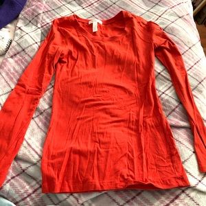 Dark orange long sleeve top